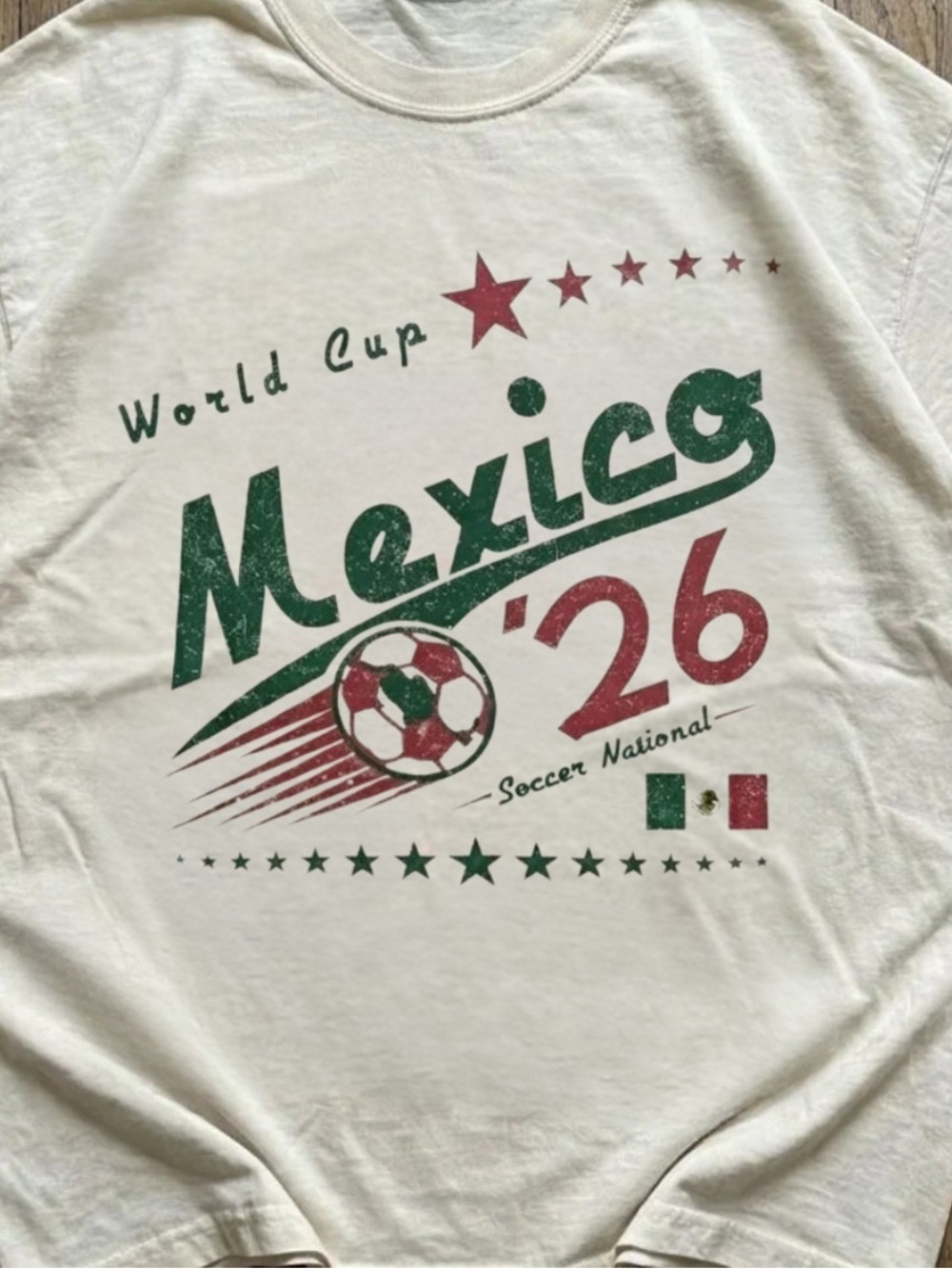 Mexico World Cup Soccer 26 Graphic Tee - White T Shirt Size L